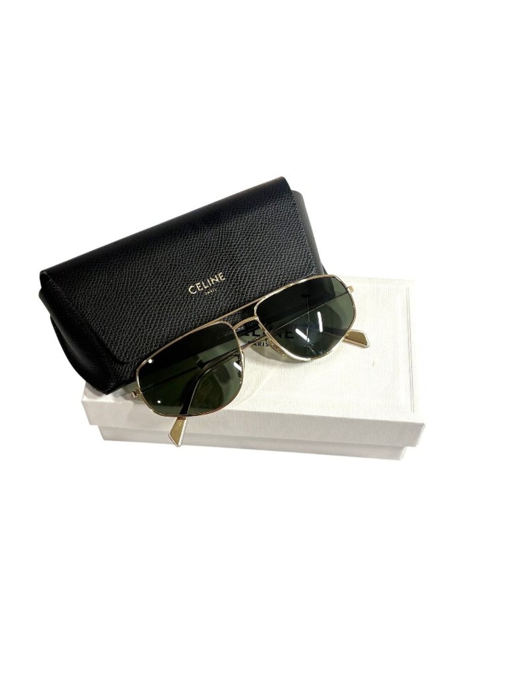 Celine CL40083U Aviator Sunglasses in Gold/Mineral